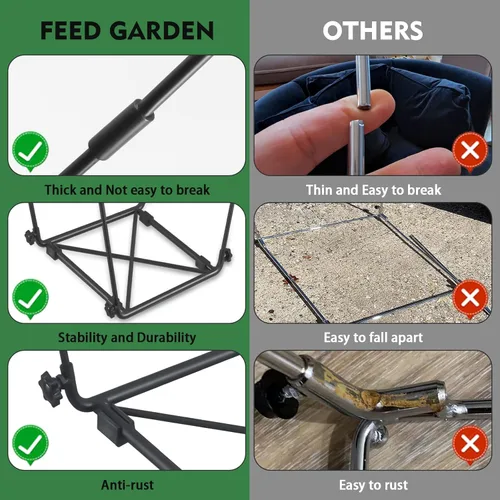 Miniatura 4 de FEED GARDEN Soporte para Bolsas de Basura, Soporte Metálico para Bolsas de Hojas para Exteriores, Soporte con Marco para Bolsas de Basura