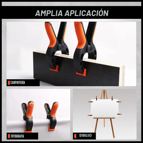 Miniatura 8 de HORUSDY Paquete de 8 abrazaderas de barra para carpintería, abrazaderas de barra de 12" y 6", juegos de abrazaderas para carpintería, abrazaderas