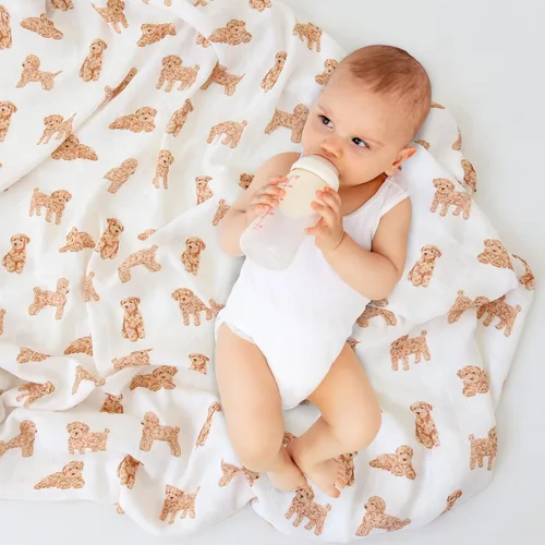 Miniatura 4 de LifeTree Mantas Envolventes para Bebé Perro, 70% Viscosa de Bambú y 30% Muselina de Algodón Mantas Envolventes Niños Niñas Envoltorio para Envolver