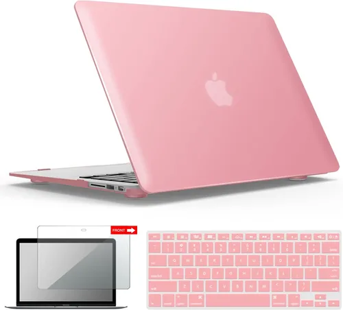 Miniatura 36 de iBenzer Carcasa rígida de plástico con superficie suave 3 en 1 y cubierta para teclado y protector de visualización para MacBook Air, Negro