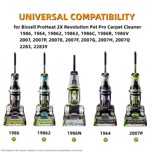 Miniatura 3 de JEDELEOS Juego de Correas de Reemplazo para Aspiradora de Alfombras Bissell ProHeat 2X Revolution Pet Pro Modelo 1986, 1964, 2007, 2007P Serie