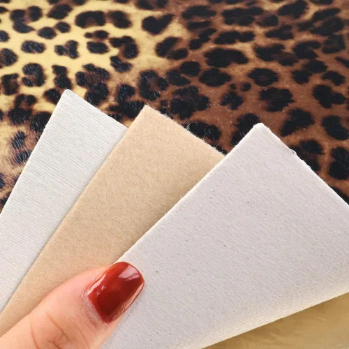 Miniatura 5 de Hoja de piel sintética con estampado de leopardo metálico, tela de piel sintética con estallido metálico, surtido de 6 piezas, 7.7" x 12.9