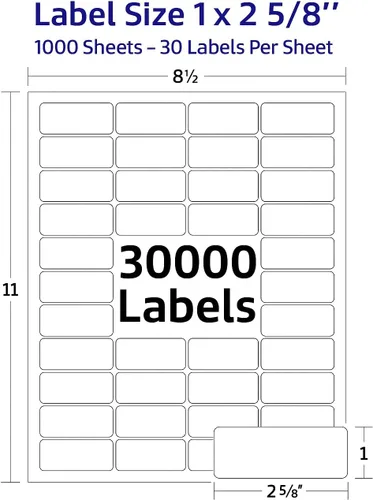 Miniatura 17 de Blank Labels Etiquetas de envío de media hoja, 5.5 x 8.5 pulgadas (5-1/2 x 8-1/2) etiqueta permanente blanca mate, inyección de tinta y láser