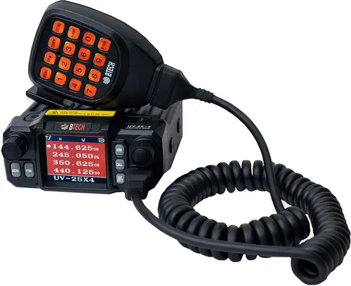 BTECH UV-25X4 (segunda generación) Mini base móvil de 25 vatios de triple banda, radio móvil: VHF, 1.255M, UHF Amateur (jamón)