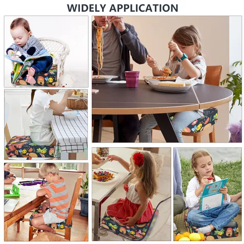 Miniatura 3 de Asiento elevador para niños para mesa de comedor, de 4 pulgadas, lavable, con dobles correas más seguras, parte inferior antideslizante, asiento