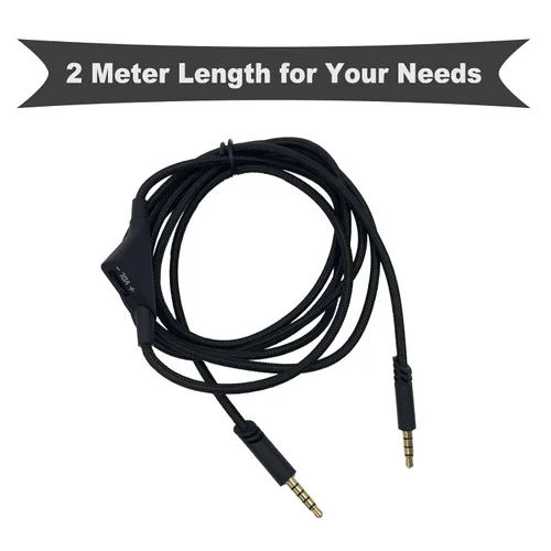 Miniatura 7 de Cable de audio de repuesto para auriculares Astro A10 A40 para juegos, cable de control de volumen en línea, cable auxiliar para juegos de audio