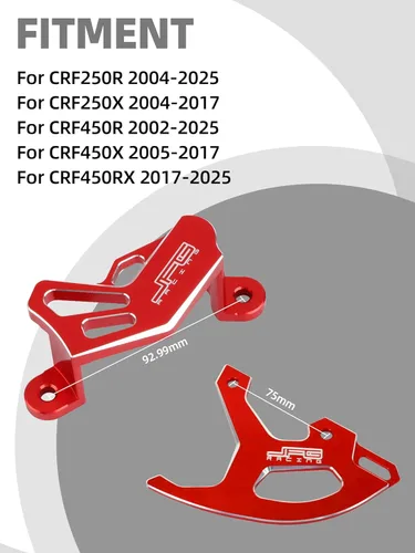 Miniatura 2 de JFG RACING Protector de pinza de disco de freno CNC para CRF250R 04-25/CRF250X 04-17/CRF450R 02-25/CRF450X 05-17/CRF450RX 17-25 Rojo