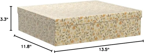 Miniatura 6 de Soul & Lane Cajas de almacenamiento decorativas de cartón con tapas, juego de 3 cajas de almacenamiento de fotos florales para decoración del hogar