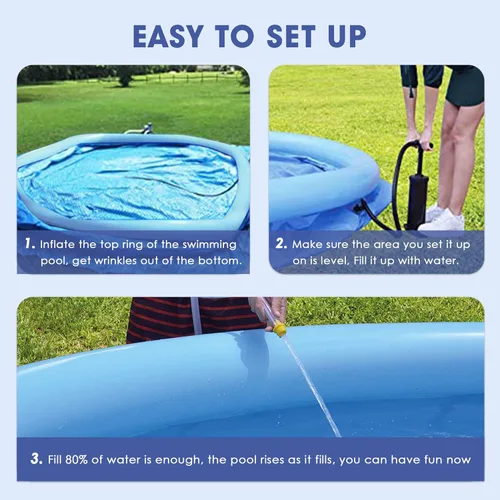Miniatura 3 de Piscina inflable, piscina para adultos, piscina inflable con anillo superior, piscina inflable, piscinas familiares para patio trasero, piscina