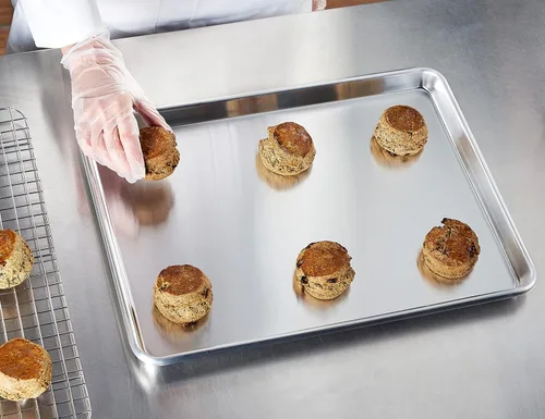 Miniatura 2 de CURTA Paquete de 6 Bandejas de Aluminio para Horno, Listadas NSF Tamaño Medio 18 x 13 pulgadas Bandejas Comerciales de Panadería para Pasteles y 18