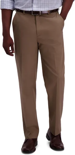 Miniatura 12 de Haggar Pantalón casual para hombre de alta calidad, sin planchado, color caqui, ajuste clásico, parte delantera plana