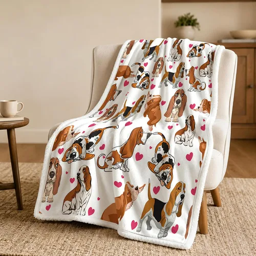 Miniatura 18 de BlessLiving Golden Retriever - Manta con patrones densos de perros, manta de forro polar Sherpa para sofá cama, manta suave y acogedora