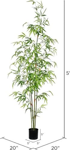 Miniatura 2 de Vickerman Mini árbol de bambú artificial en maceta de 5 pies.