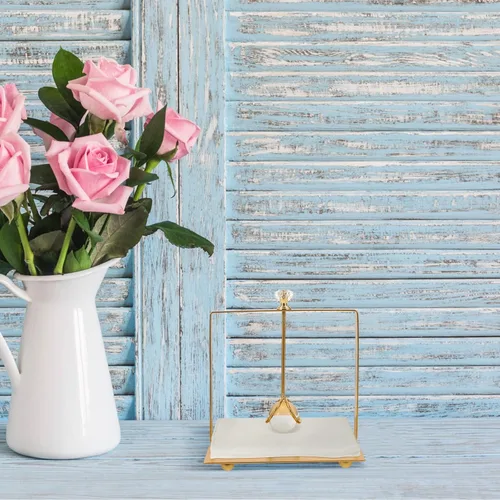 Miniatura 6 de BESPORTBLE Freestanding Metal Napkin Holder Paper Tissue Holder Gold Square Tabletop Napkin Stand for Restaurant Dining Room Farmhouse Kitchen Decor