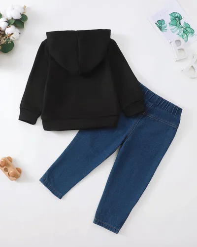 Miniatura 66 de Renotemy Ropa de bebé para niño, trajes de mezclilla, sudadera con capucha para bebés, pantalones de mezclilla, ropa para niños pequeños