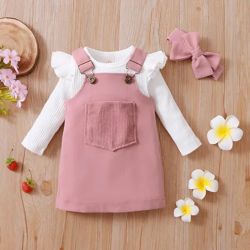 Miniatura 2 de PATPAT Baby Girl Christmas Outfits Skirts Set Xmas Clothes My 1st Christmas Romper TopSuspender SkirtHeadband 0-18 Months