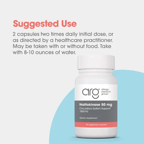 Miniatura 6 de Allergy Research Group Nattokinase NSK-SD 50 mg - Apoya la circulación saludable - de soja fermentada - 90 cápsulas