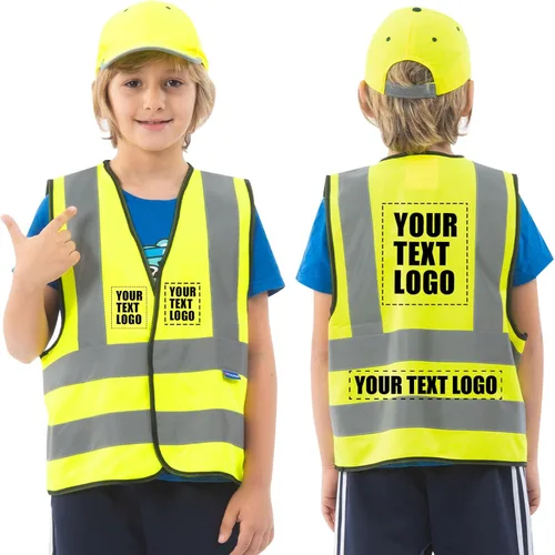 Miniatura 21 de AYKRM Chaleco de alta visibilidad para niños chaleco de seguridad reflectante de alta visibilidad Verde
