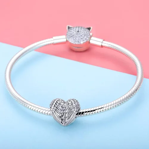 Miniatura 2 de BISAER Pulsera contra el mal de ojo de plata de ley 925, abalorios de cristal azul, dije de mano Hamsa para pulsera Pandora