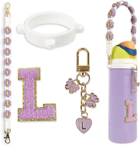 Miniatura 21 de Lindo juego de dijes de letras compatible con botella de agua Owala de 24 oz, 32 oz, 40 oz, Owala Kids, vaso térmico de café Owala, Owala FreeSip