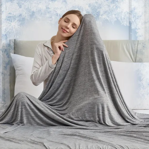 Miniatura 21 de CHOSHOME Manta refrescante para personas que duermen con calor – Manta de verano fina, suave, ligera, transpirable, doble cara mejorada para Beige