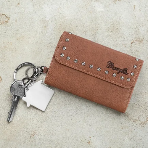 Miniatura 6 de Wrangler Cartera para mujer, delgada, triple, para tarjetas de crédito y organizadores de dinero, A-Marrón