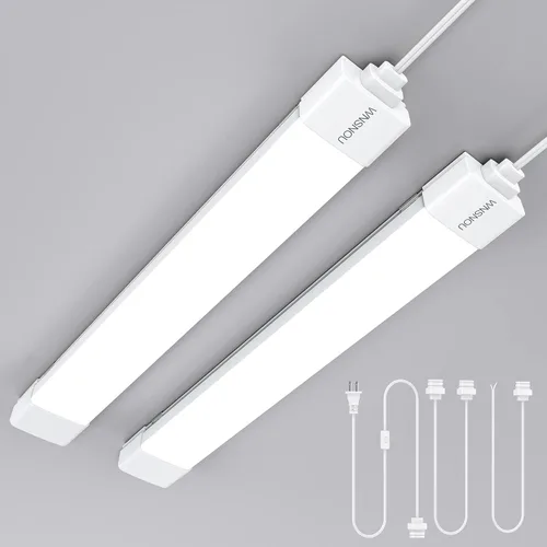 Miniatura 11 de WNSNOU Lámpara de Tubo LED con Enchufe, Luz Utilitaria de Tienda de 1.4 pies, 1800 LM, 5000 K, Luz de Gabinete Enlazable para Garaje, Cocina, Baño