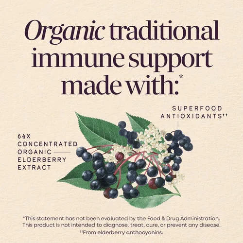 Miniatura 3 de Nature's Way Sambucus - Jarabe de saúco tradicional orgánico para apoyo inmunológico tradicional*, con extracto de saúco negro orgánico altamente
