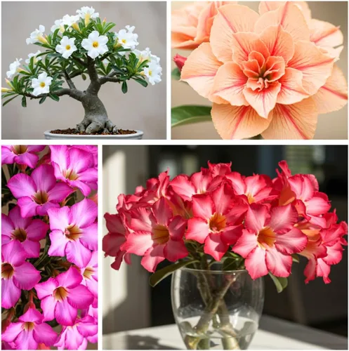Miniatura 4 de 20 semillas de rosa del desierto de colores mixtos para cultivar 20 semillas Adenium Obesum Seeds to Grow.. Planta bonsái exótica