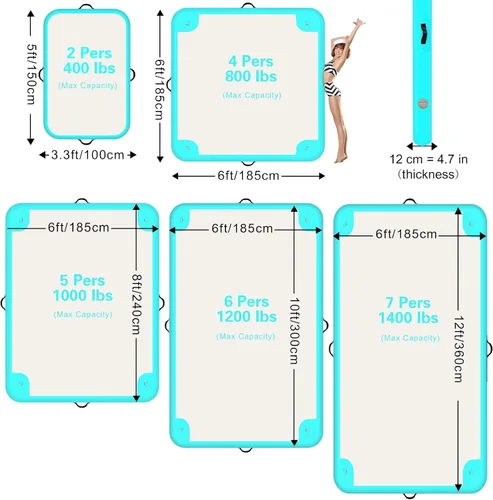 Miniatura 4 de Inflatable Floating Dock Platform Floating Island Raft Water Mat Swim Raft with None-Slip Surface for Pool Beach Ocean