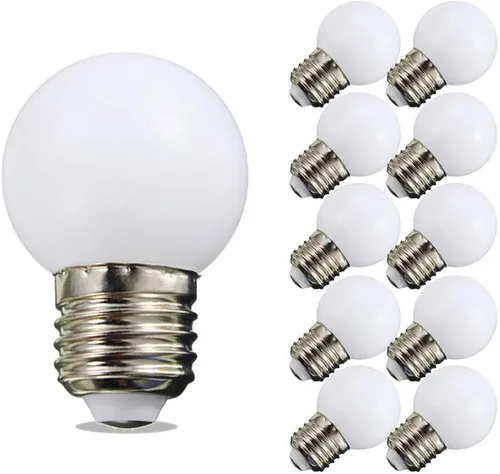 Miniatura 12 de Bombillas LED de color púrpura oscuro rosado 1 vatio de bajo lúmen, luz nocturna de 10 vatios equivalente, base media E26/E27, iluminación