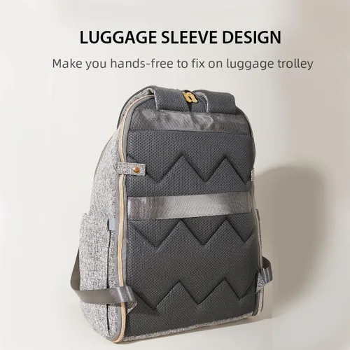 Miniatura 7 de SUNVENO Mochila para pañales, bolsas de pañales grandes para bebés con cambiador portátil para mamás y papás, Gris, Mochilas de viaje