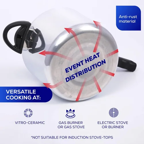 Miniatura 6 de Universal (6.3 Quarts / 6 Litros) Olla de presión, 7 porciones, olla de presión de aluminio con múltiples sistemas de seguridad y mangos resistentes