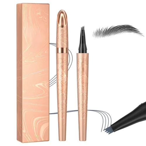 Lápiz de cejas Microblading, 2026 nuevo bolígrafo de cejas 3D impermeable de 4 puntas Microblading, relleno de huecos naturales, maquillaje de cejas