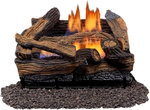 Miniatura 11 de Duluth Forge Juego de troncos de gas de combustible dual sin ventilación, 30 pulgadas, roble dividido, 33,000 BTU, control remoto, modelo # DLS-30R-1