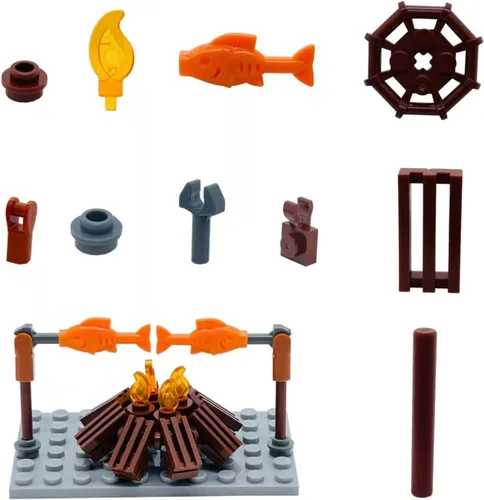 Miniatura 5 de Kit de bloques de construcción para camping, tienda de campaña hoguera, luces de campamento, naturaleza, glamping, actividades al aire libre