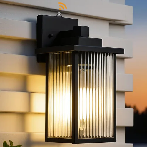 Miniatura 20 de Lámpara de pared para exteriores con sensor de anochecer a amanecer, luz exterior impermeable para porche de casa y garaje, aplique de pared
