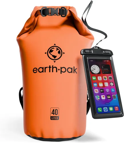 Miniatura 11 de Earth Pak Bolsa Seca Impermeable - Mochila Impermeable de Cierre Enrollable Superior Mantiene el Equipo Seco para Kayak con Funda Impermeable