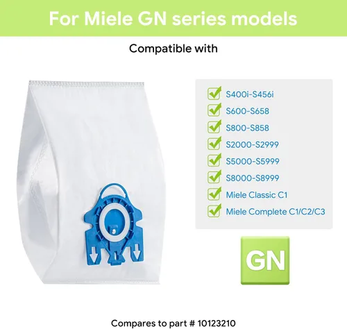 Miniatura 5 de Puredaisy - Bolsas de repuesto para aspiradoras Miele GN, paquete de 10 bolsas, 3 juegos de filtro, 1 cepillo pequeño, compatible con Classic C1