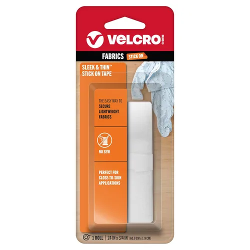 Miniatura 10 de Marca VELCRO Elegante y Delgada para Telas Cinta de 6 pies x 3/4 pulgadas, Blanco Suave en la Piel Ultra Ligera con Tecnología de Carril