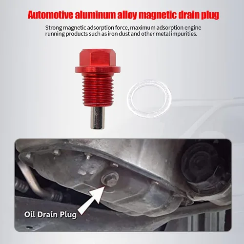 Miniatura 7 de 1 tapón magnético de drenaje de aceite M12 x 1.5 con cuatro espaciadores, perno de tuerca de drenaje de sumidero compatible con la mayoría de BMW