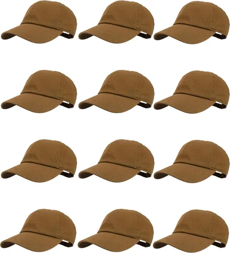 Miniatura 117 de Gelante Gorras de béisbol 100% algodón liso en blanco tamaño ajustable al por mayor a granel de 12