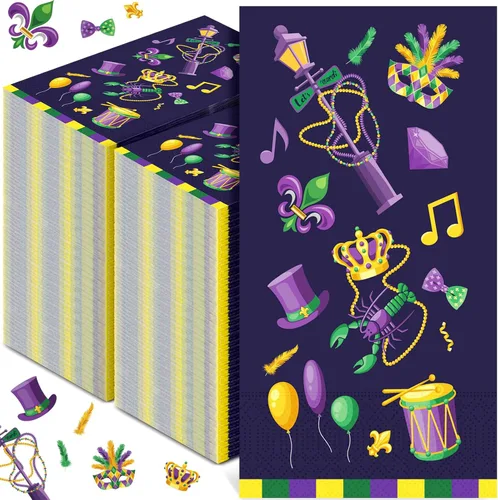 Yeaqee 200 servilletas Eid Mubarak Ramadán desechables de papel mexicano para fiesta de Cinco de Mayo, suministros para fiesta, taco, fiesta,