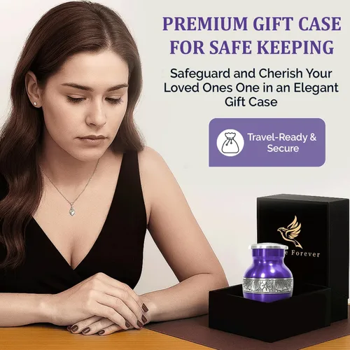 Miniatura 6 de Urnas pequeñas para cenizas humanas – Elegante juego de urnas de cremación de recuerdo para mujeres y hombres adultos – Mini urnas conmemorativas