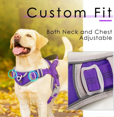 Miniatura 3 de ADVENTUREMORE Arnés para perros grandes, antitirones, arnés deportivo para perro, reflectante, transpirable, chaleco para perro, a prueba de Al