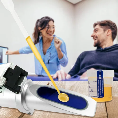 Miniatura 4 de Refractómetro clínico 3 en 1 para uso humano con 50.0-86.0 °F ATC, proteína sérica 0.00-0.42 oz/dl, gravedad específica de la orina 1.000-1.050