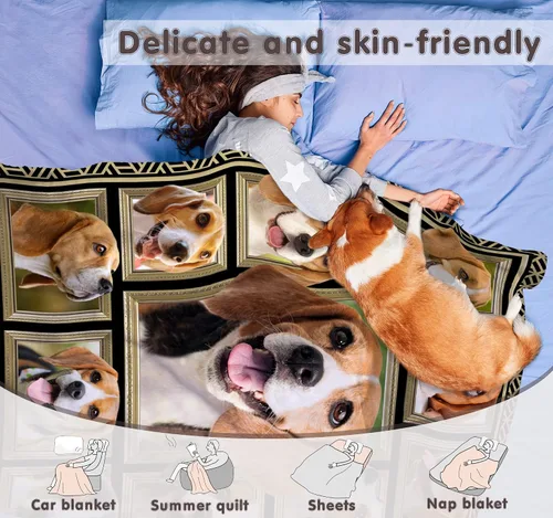 Miniatura 7 de Beagle Manta para niños, manta suave y mullida para perro, regalo de felpa con estampado de Beagle para niños y niñas, 40 x 50 pulgadas