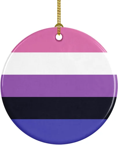 Miniatura 22 de Caroline's Treasures Trigender Pride - Adorno de cerámica para colgar en el árbol de Navidad, para el hogar, Navidad, fiestas, regalo, 3 pulgadas
