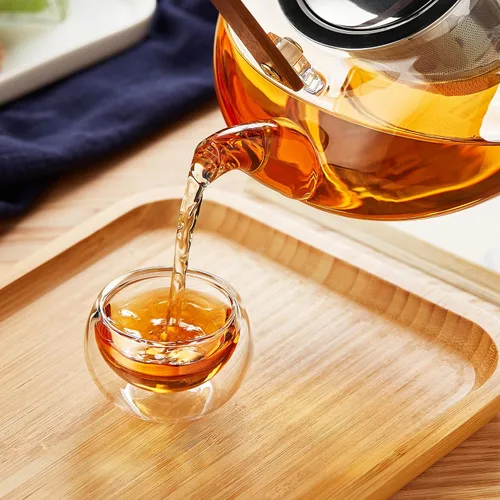 Miniatura 7 de UNBREAKABLE -Tetera de vidrio de 46 onzas con infusor y tapa de acero inoxidable, resistente al calor de vidrio de borosilicato para estufa