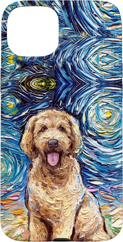 Miniatura 9 de Cute Goldendoodle Starry Night Doodle Dog Art by Aja Case for iPhone 17